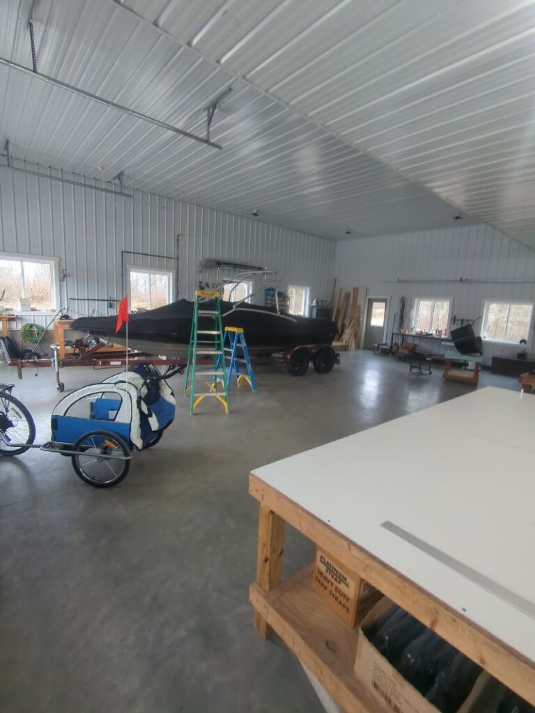 Boat and upholstery work inside the Erbco workshop in southeastern Ohio