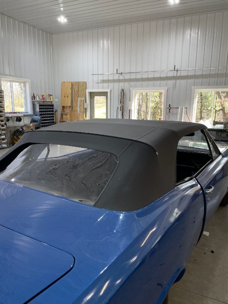 Rear fit and finish of a custom convertible top in southeastern Ohio