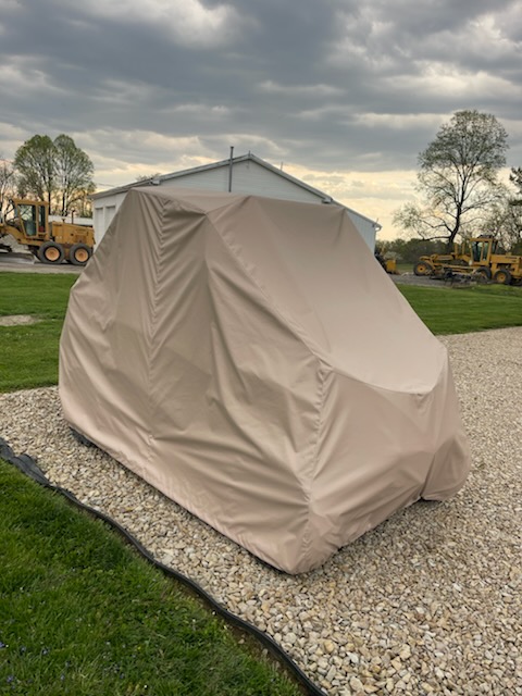 Tan custom cover for a side by side in southeastern Ohio